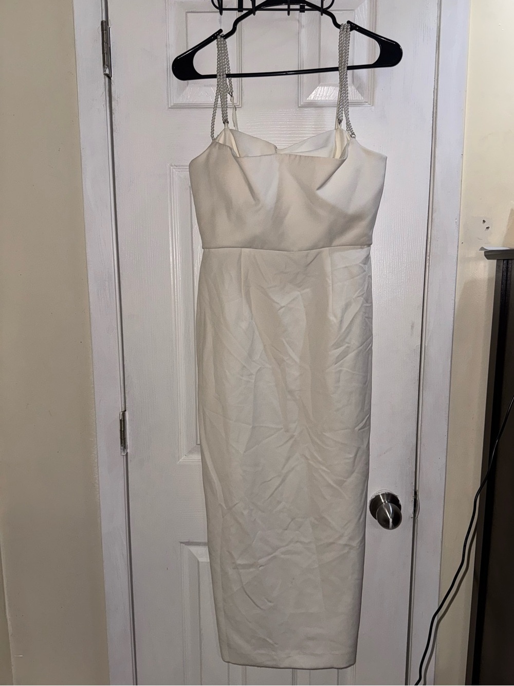Antonio Melani Daria Ivory Pearl Strap Midi Dress Size 6 NWT